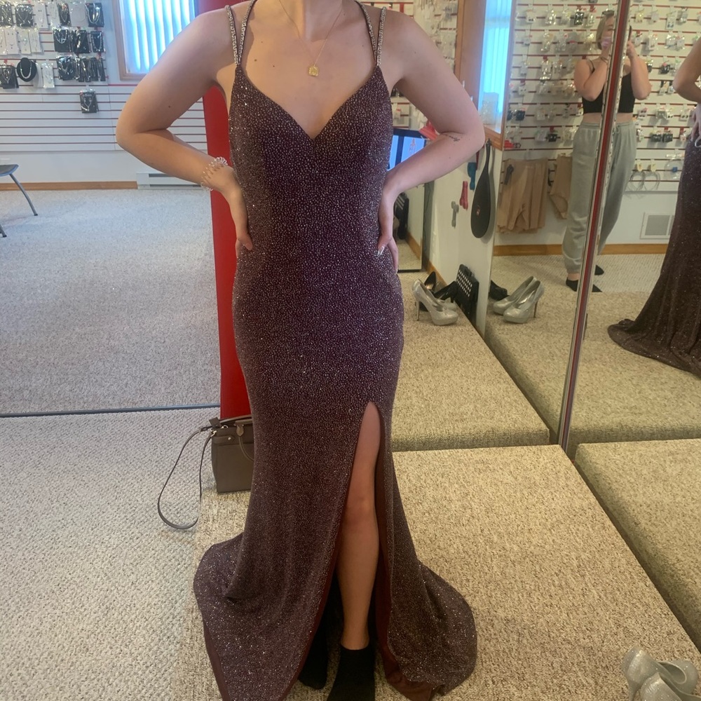 purple sparkle prom dress size 4 new with tags!